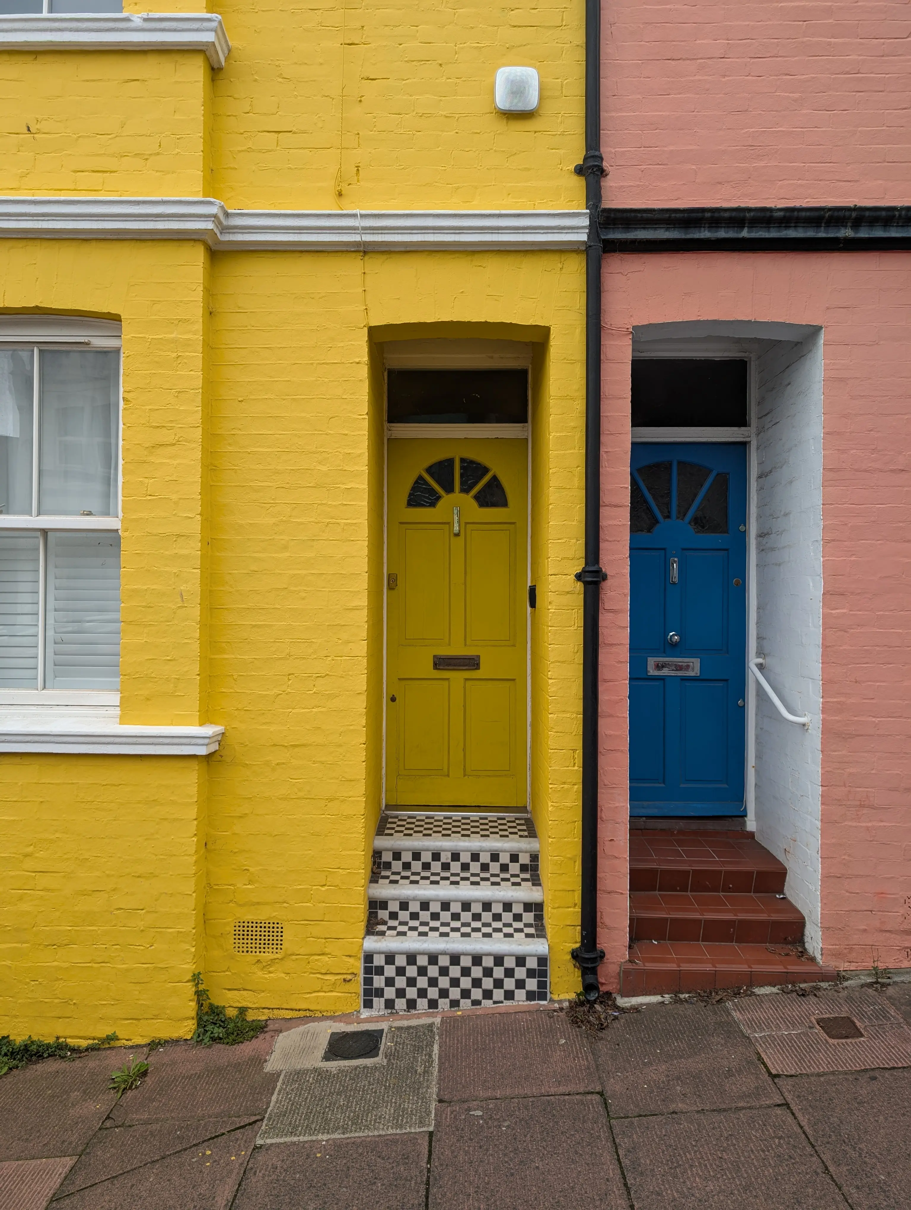 bright yellow door on yellow building